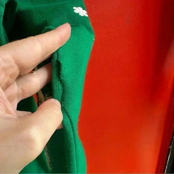 Vintage 90s puffy paint skiing Santa Christmas pullover size 22W - Picture 6 of 7